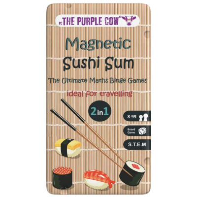 SUSHI podróżna gra magnetyczna zadania matematyczne S.T.E.M. The Purple Cow 8+