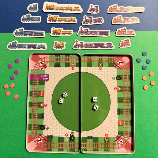 WYŚCIGI POCIĄGÓW podróżna gra magnetyczna The Purple Cow 6+