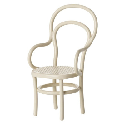 MINIATUROWE KRZESŁO metalowe białe vintage akcesoria dla myszek i lalek Off white Maileg 3+