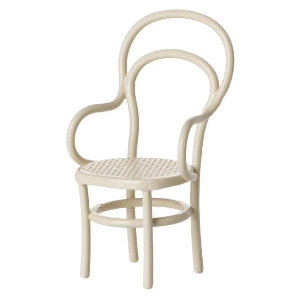 MINIATUROWE KRZESŁO metalowe białe vintage akcesoria dla myszek i lalek Off white Maileg 3+