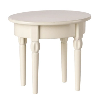 STOLIK KAWOWY metalowy biały vintage akcesoria dla myszek i lalek Off white Maileg 3+