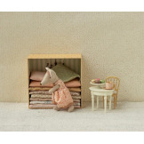 STOLIK KAWOWY metalowy biały vintage akcesoria dla myszek i lalek Off white Maileg 3+