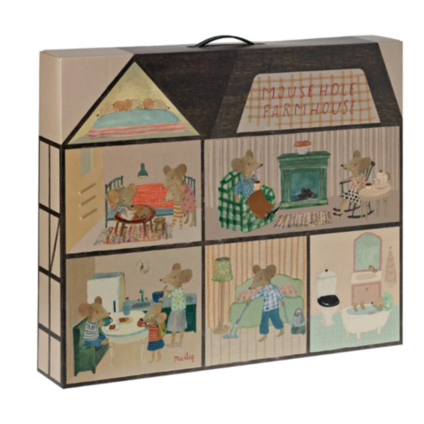 DREWNIANY DOMEK dla myszek, lalek, króliczków Mouse Hole Farmhouse Maileg 3+