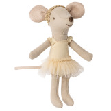 MYSZKA BALETNICA starsza siostra 13 cm przytulanka ze stojakiem w pięknej tubie Maileg 3+