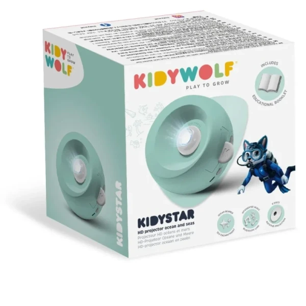 KIDYSTAR ocean projektor dla dzieci, który zamienia pokój w magiczną przestrzeń Kidywolf 3+