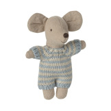 MYSZKA DZIDZIUŚ niemowlę braciszek w nosidełku 6 cm Baby mouse Blue Maileg 3+