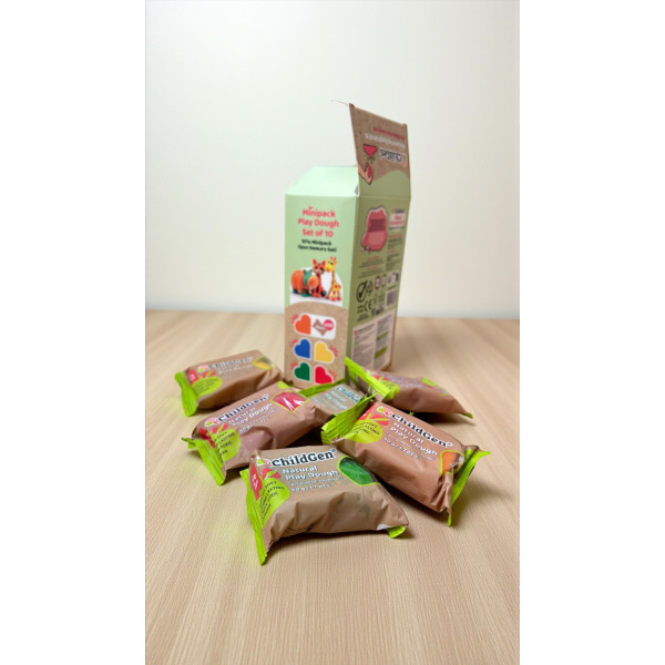 NATURALNA CIASTOLINA W SASZETKACH re-fill 10 szt. x 50g wegańska Play Dough ChildGen 2+