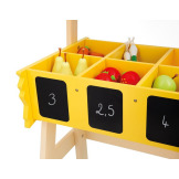 DREWNIANY SKLEP duży straganik warzywniak z akcesoriami i kasą Farma Janod 3+