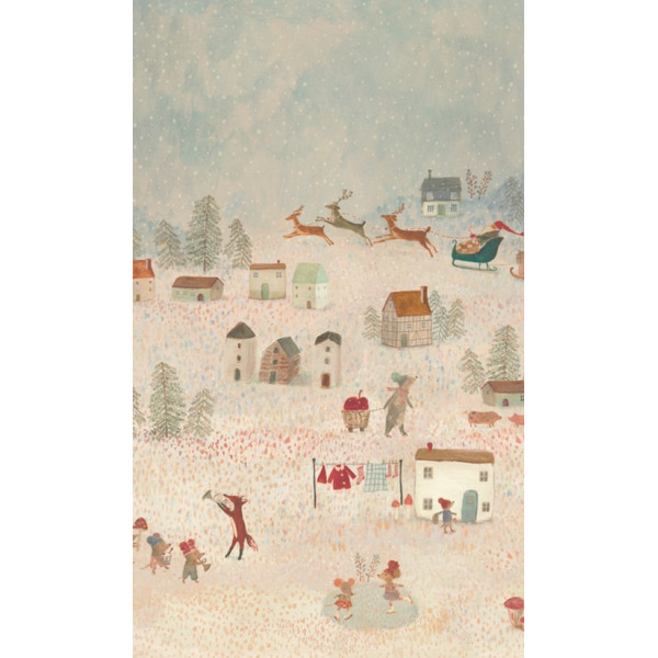 Świąteczny papier do pakowania prezentów Santa is coming 10m x 55cm Maileg