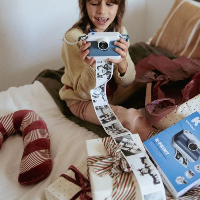 K-PRINT aparat fotograficzny z funkcją błyskawicznego drukowania dla dzieci - cyfrowy niebieski + 3 rolki papieru Kidywolf 8+