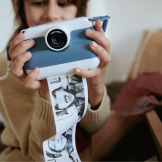 K-PRINT aparat fotograficzny z funkcją błyskawicznego drukowania dla dzieci - cyfrowy niebieski + 3 rolki papieru Kidywolf 8+