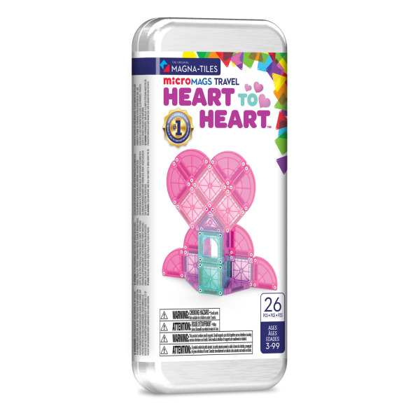 HEART TO HEART TRAVEL klocki magnetyczne microMAGS zestaw 26 el. Magna-Tiles 3+