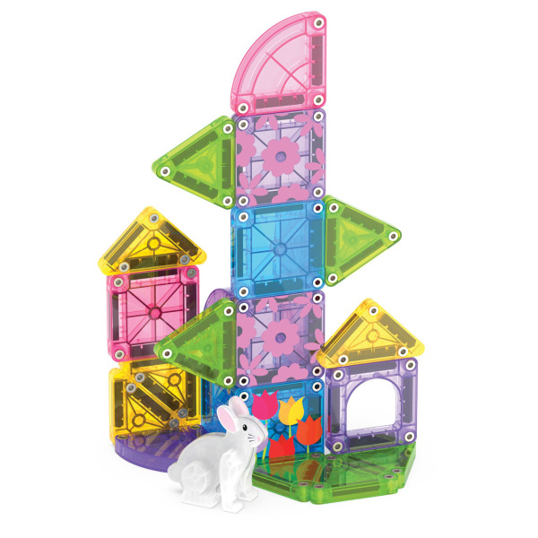 SPRING GARDEN TRAVEL klocki magnetyczne microMAGS zestaw 24 el. Magna-Tiles 3+