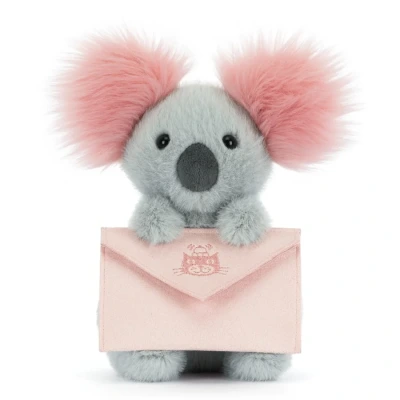 MIŚ KOALA z listem szara przytulanka na Walentynki 20 cm Jellycat 12m+