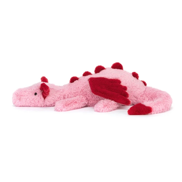 RÓŻOWY SMOK Z CZERWONYMI SKRZYDŁAMI przytulanka na Walentynki 50 cm Jellycat 12m+
