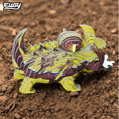 DIABEŁ KOLCZASTY układanka przestrzenna jaszczurka gad 3D Eugy 6+