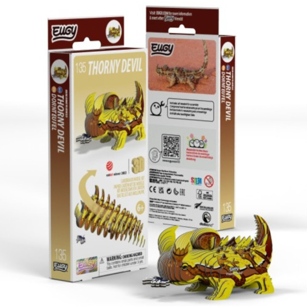 DIABEŁ KOLCZASTY układanka przestrzenna jaszczurka gad 3D Eugy 6+