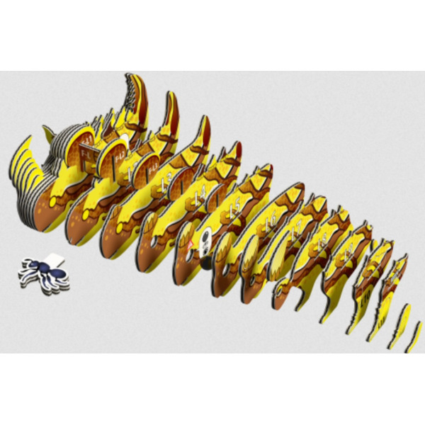 DIABEŁ KOLCZASTY układanka przestrzenna jaszczurka gad 3D Eugy 6+