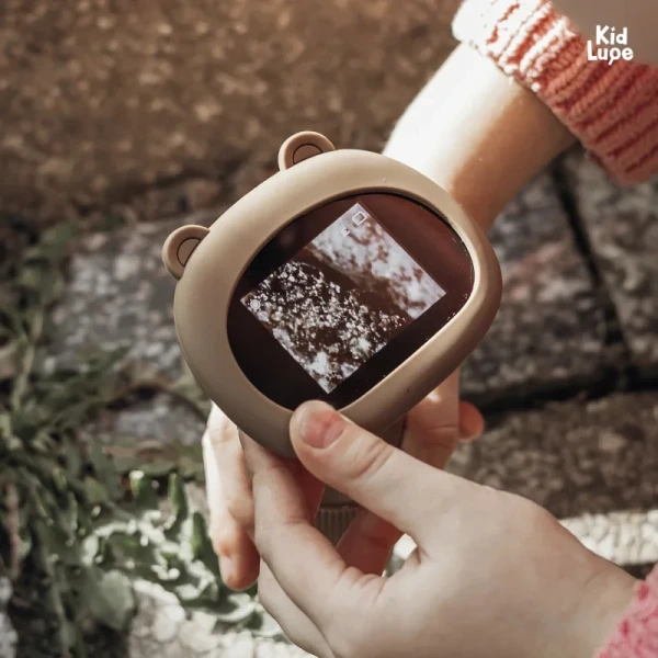 KidLupe - mikroskop dla dzieci z ekranem i powiększeniem x1000 - brązowy Kidinex 3+