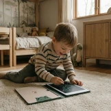 KidBook - tablet graficzny z kartami pracy do nauki rysowania i pisania - Dino Kidinex 3+