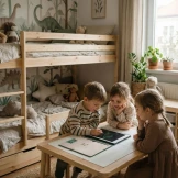 KidBook - tablet graficzny z kartami pracy do nauki rysowania i pisania - Dino Kidinex 3+