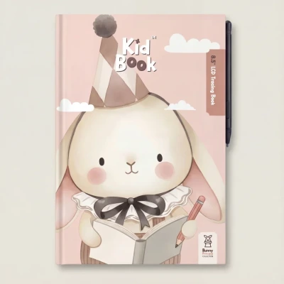 KidBook - tablet graficzny z kartami pracy do nauki rysowania i pisania - Rabbit Kidinex 3+