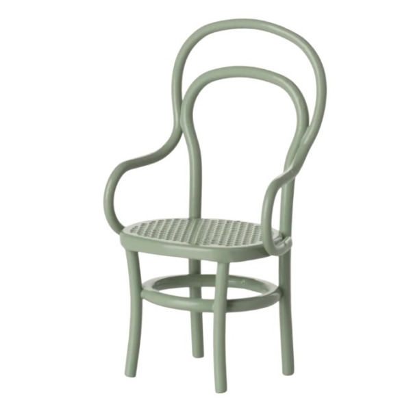 MINIATUROWE KRZESŁO metalowe miętowe vintage akcesoria dla lalek i myszek Maileg 3+