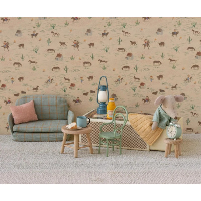 MINIATUROWE KRZESŁO metalowe miętowe vintage akcesoria dla lalek i myszek Maileg 3+