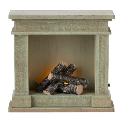 DREWNIANY KOMINEK zielony akcesoria dla lalek i myszek Maileg 3+