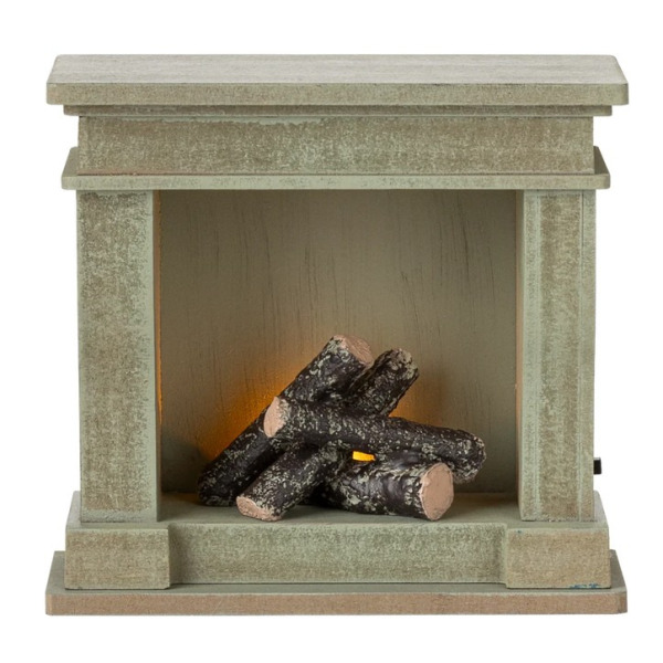 DREWNIANY KOMINEK zielony akcesoria dla lalek i myszek Maileg 3+