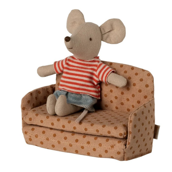 ROZKŁADANA KANAPA W KROPKI akcesoria dla lalek i myszek Maileg 3+