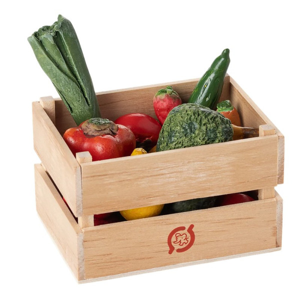 WARZYWA I OWOCE w skrzyneczce akcesoria dla lalek i myszek Maileg 3+