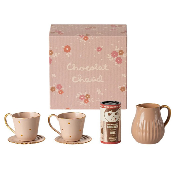 GORĄCA CZEKOLADA serwis naczyń do picia akcesoria dla lalek i myszek Maileg 3+