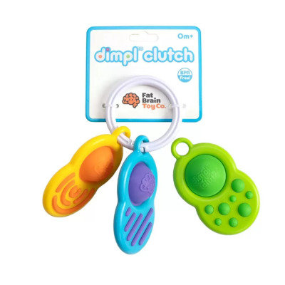 DIMPL sensoryczne bąbelki na zawieszce gryzaczki 3 szt. Fat Brain Toys 0+