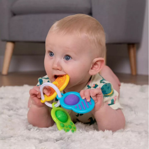 DIMPL sensoryczne bąbelki na zawieszce gryzaczki 3 szt. Fat Brain Toys 0+