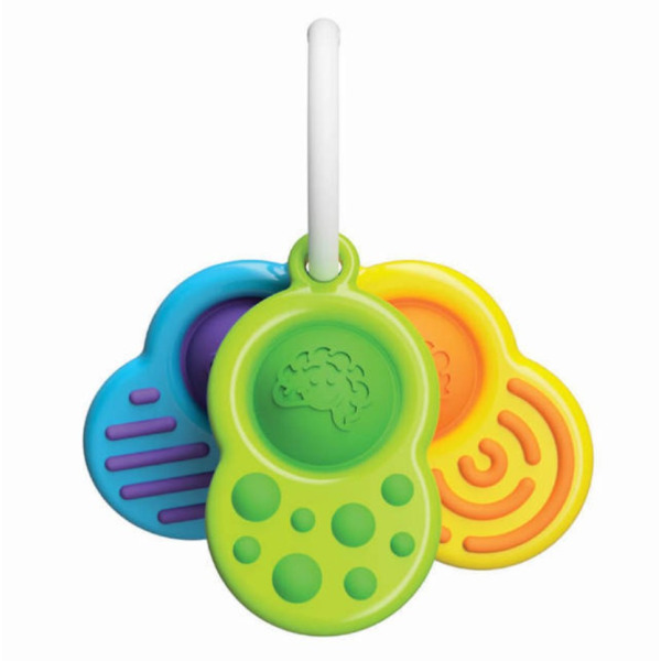 DIMPL sensoryczne bąbelki na zawieszce gryzaczki 3 szt. Fat Brain Toys 0+