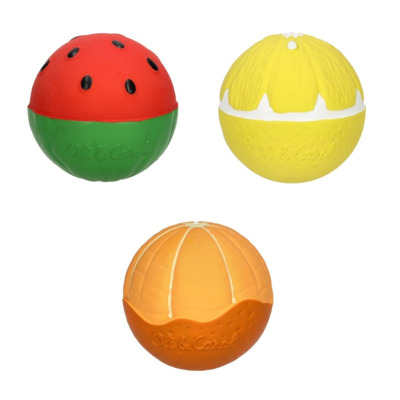 SAŁATKA OWOCOWA kauczukowe piłeczki sensoryczne dla niemowląt Hevea Oli and Carol 0+