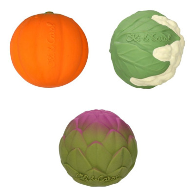 ZUPA JARZYNOWA kauczukowe piłeczki sensoryczne dla niemowląt Hevea Oli and Carol 0+