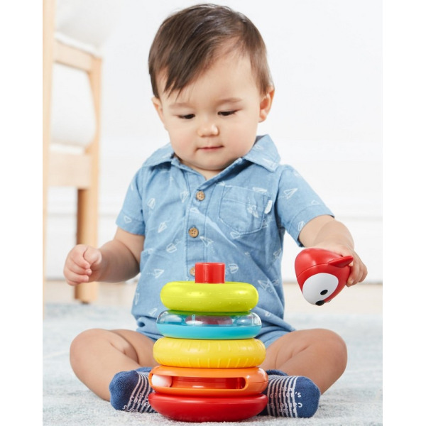 Lisek PIRAMIDA DO NAKŁADANIA zabawka edukacyjna wieża nakładanka Explore&More Skip Hop