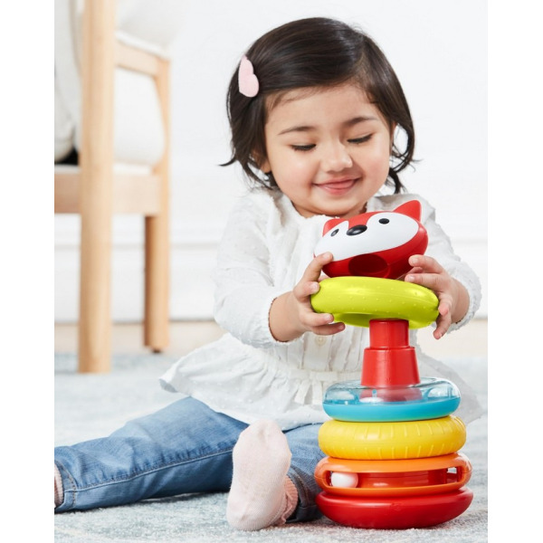 Lisek PIRAMIDA DO NAKŁADANIA zabawka edukacyjna wieża nakładanka Explore&More Skip Hop