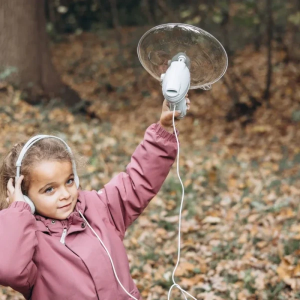 KIDYSPY wzmacniacz dźwięku mikrofon kierunkowy dla małych odkrywców zasięg 15m Kidywolf 6+