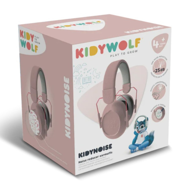 KIDYNOISE ochronniki słuchu dla dzieci słuchawki wygłuszające - różowe Kidywolf
