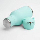 KOTEK niebieska butelka termiczna ze słomką 460 ml Bestie Asobu