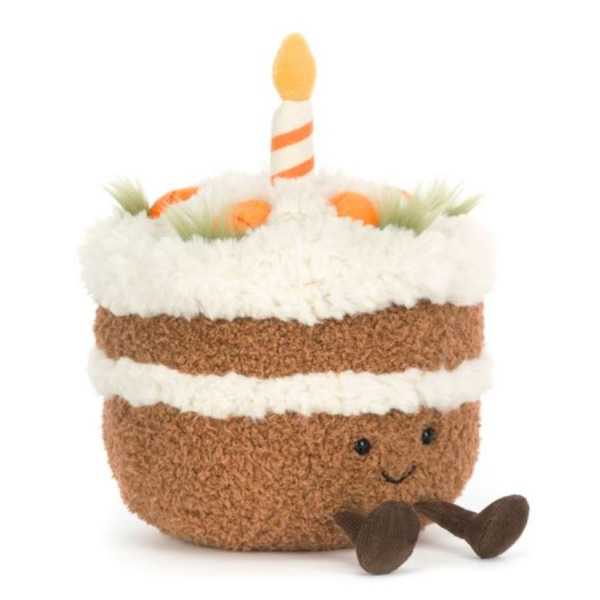 ZABAWNE CIASTO MARCHEWKOWE torcik ze świeczką przytulanka 15 cm Amuseables Carrot Cake Jellycat 12m+