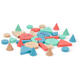 DREWNIANE KLOCKI BALANSUJĄCE układanka zręcznościowa z figurkami nauka kształtów BS Toys 18m+