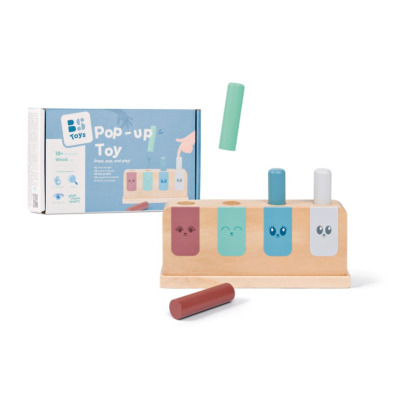 POP-UP drewniana zabawka zręcznościowa manipulacyjna BS Toys 18m+