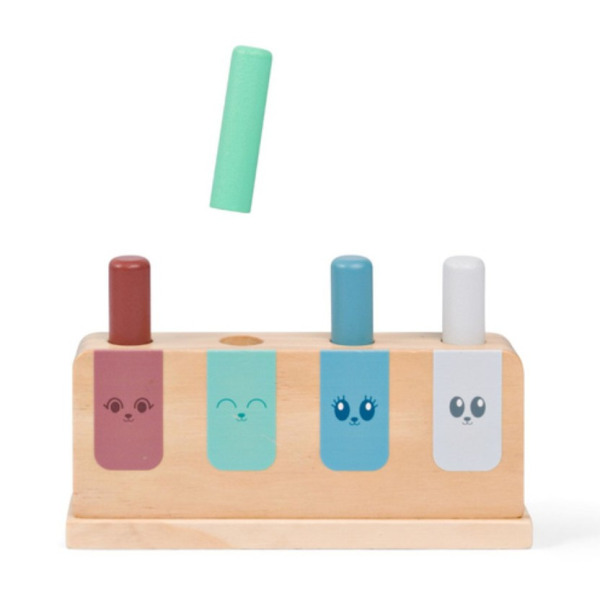 POP-UP drewniana zabawka zręcznościowa manipulacyjna BS Toys 18m+