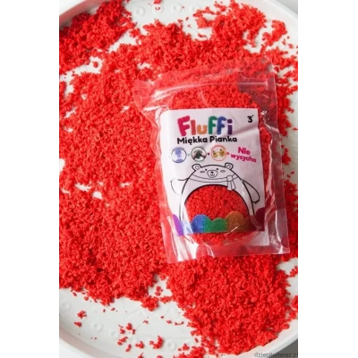 FLUFFI CZERWONA rozpływająca się masa piankowa do zabaw sensorycznych 50g