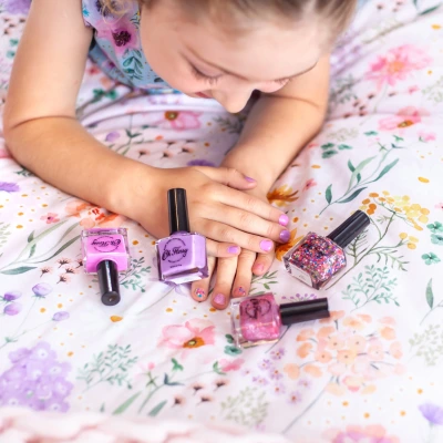 Lakier do paznokci Oh Flossy Purple Glitter 12ml bio brokat, roślinna formuła