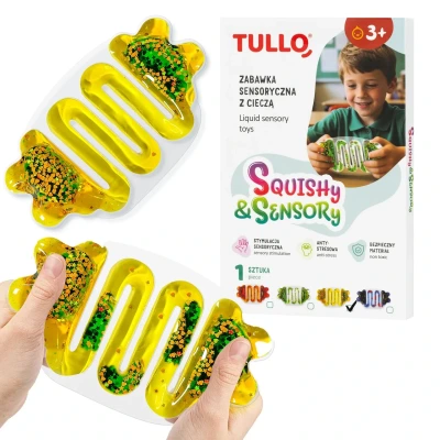 Tullo - gniotek sensoryczny z płynem squishy żółty 3+